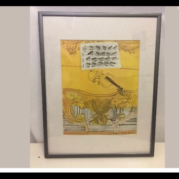 Yellow Console with Violin  - Framed Mini Print - Picture 6 of 7